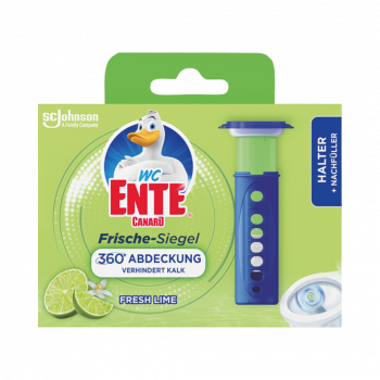 WC Ente Frische Siegel Fresh Lime ORIGINAL, selbsthaftender WC Stein  Spendergriff und 6 Gel-Siegel